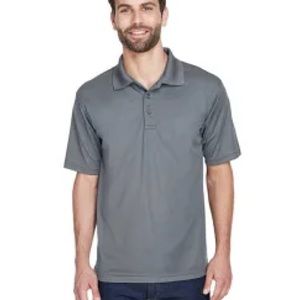 UltraClub 8210 Adult Men 4.4 Oz Polyester Polo Shirt 2XL Charcoal Veterans NWT